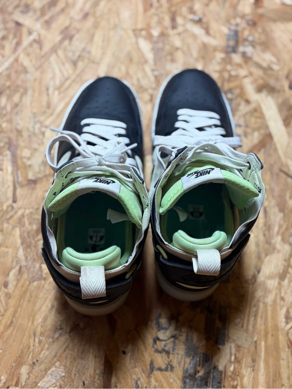 Nike Black, White & Lime High-Top Sneakers - Picture 5 of 6